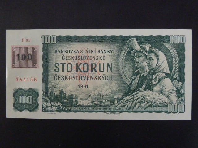 100 Kč 1961/1993 série P 85, kolek