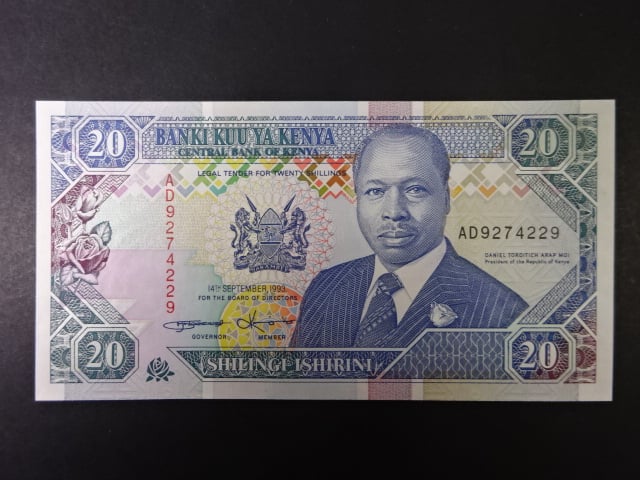 KEŇA, 20 Shillings 1993, BNB. B131a, Pi. 31