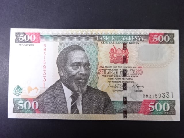 KEŇA, 500 Shillings 2010, BNB. B142h, Pi. 50