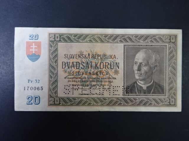 20 Ks 1939 série Pr 32 perf. SPECIMEN dole