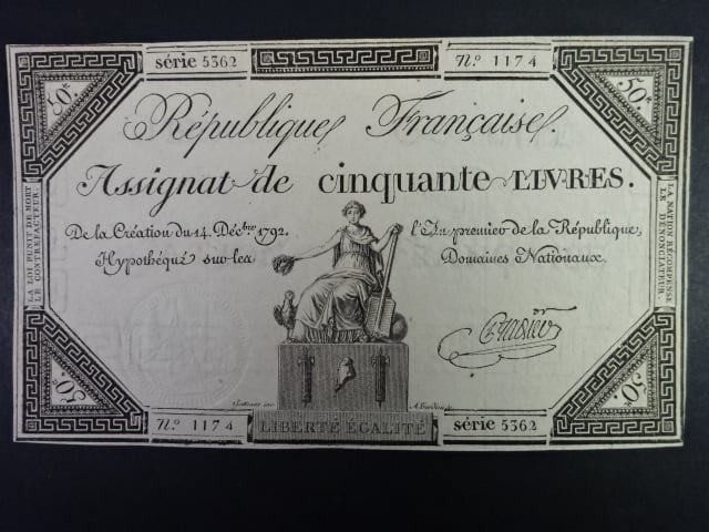 50 Livres 1792, BNB B710a, Pi. A72