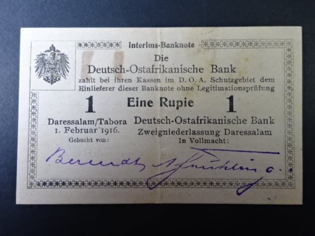 Německá Východní Afrika, 1 Rupie 1.2.1916 série O2, Ro. 928/19, Grab. DOA-30a