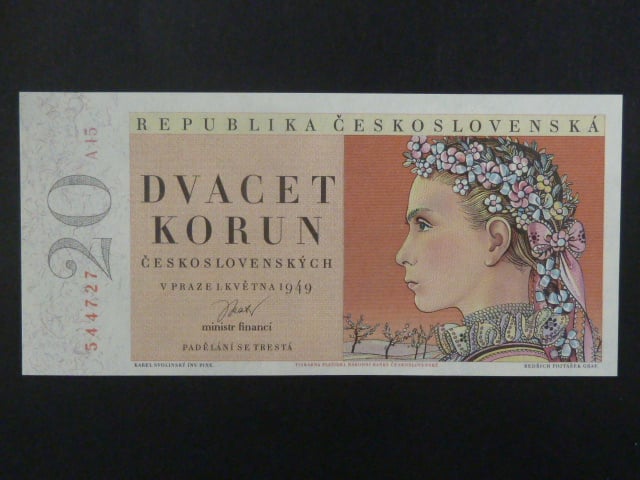20 Kčs 1.5.1949 série A 15