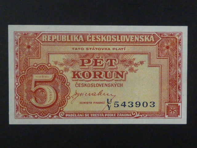 5 Kčs 1945 série U/Y