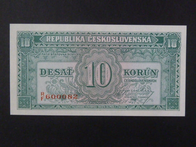 10 Kčs 1945 série R/F