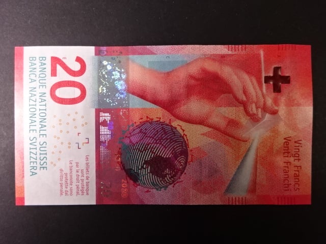20 Franken 2016, podpis "Jean Studer"/"Fritz Zubrügg", BNB B356b
