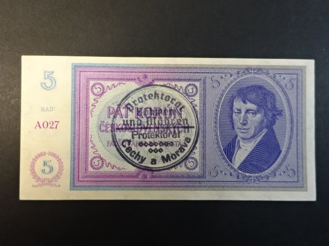 5 K 1938/40 s ručním razítkem série A 027