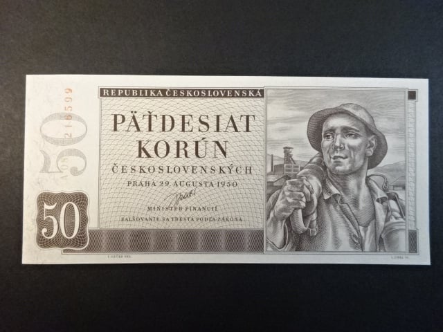 50 Kčs 29.8.1950, série A 08
