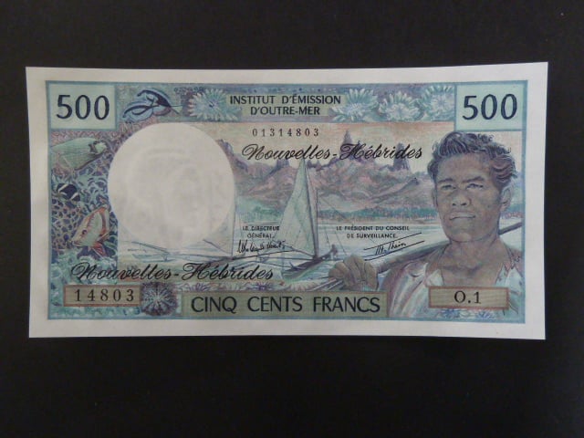 NOVÉ HEBRIDY, 500 Francs 1979, BNB. B404c, Pi. 19