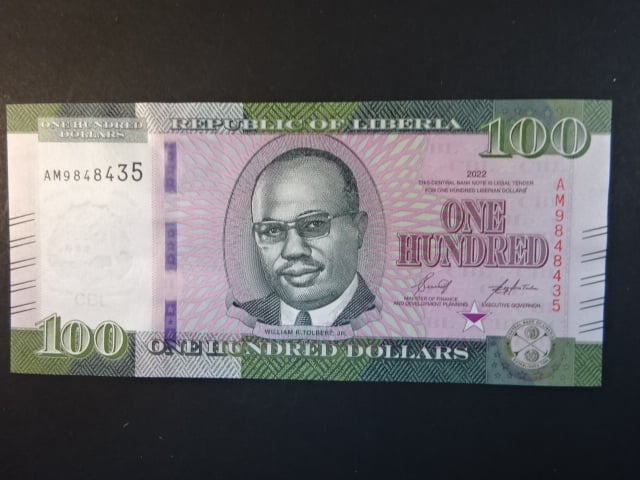 LIBÉRIE, 100 Dollars 2022, BNB. B319b