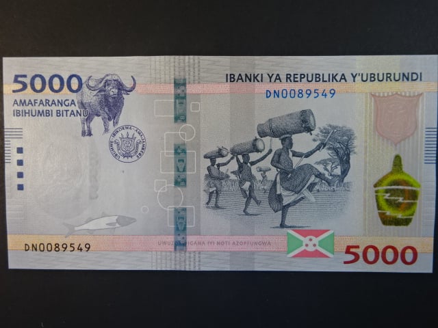 BURUNDI, 5000 Francs 2022, BNB. B244a