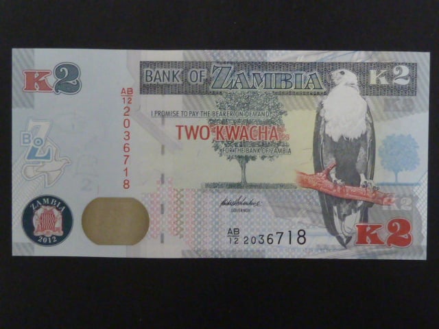 ZAMBIE, 2 Kwacha 2012, BNB. B152a, Pi. 49