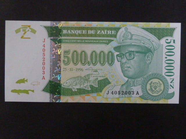 ZAIRE, 500.000 Nouveaux Zaires 1996, BNB. B152a, Pi. 78