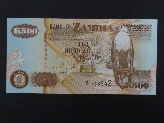 ZAMBIE, 500 Kwacha 1992, BNB. B140a, Pi. 39