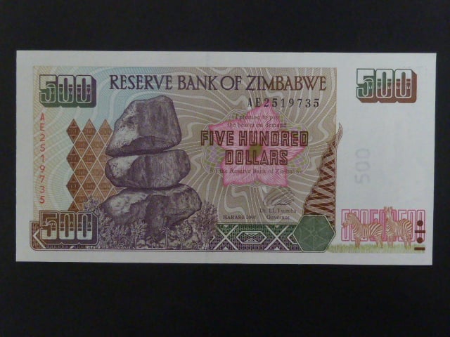 ZIMBABWE, 500 Dollars 2003, BNB. B111a, Pi. 11
