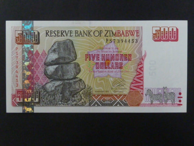 ZIMBABWE, 500 Dollars 2003, BNB. B110a, Pi. 10