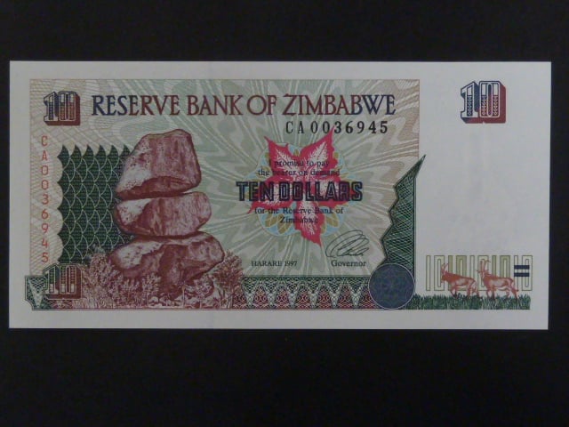 ZIMBABWE, 10 Dollars 1997, BNB. B106a, Pi. 6