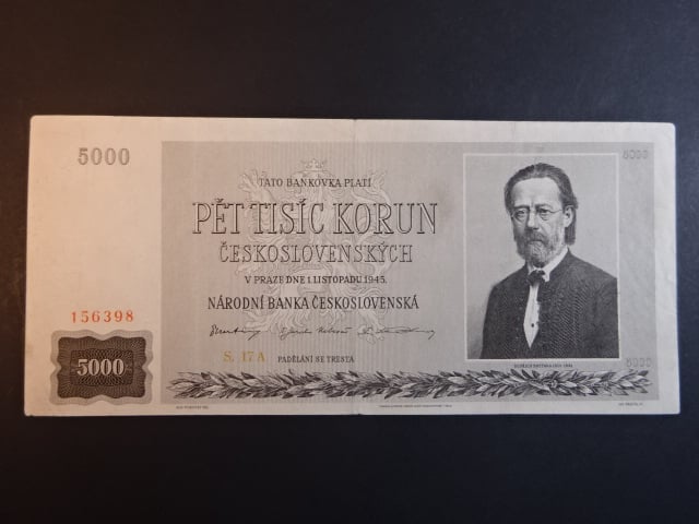 5000 Kčs 1.11.1945 série 17 A