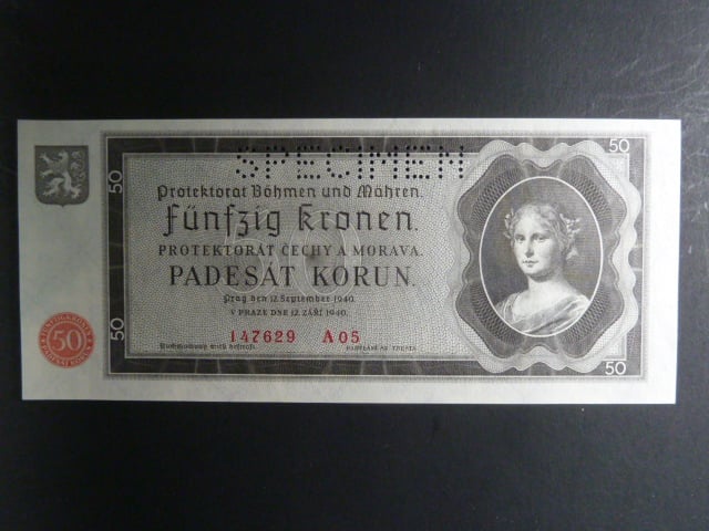 50 K 1940 série A 05, perforace SPECIMEN