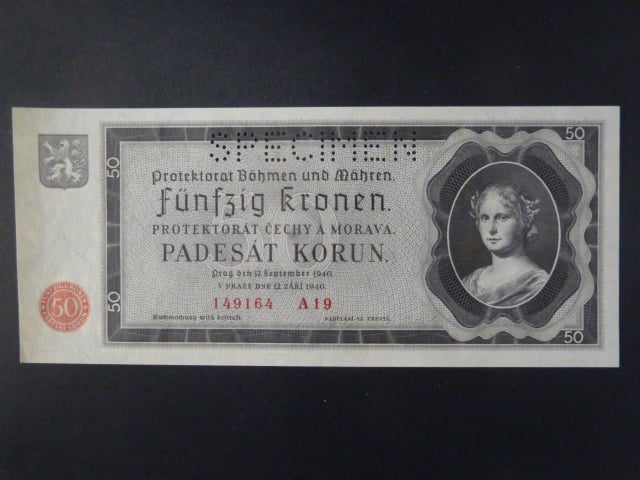 50 K 1940 série A 19, perforace SPECIMEN