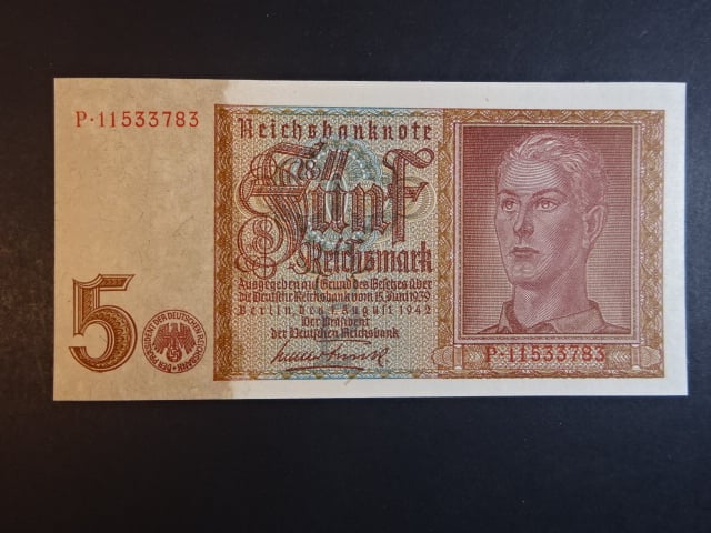 Německo, 5 Rtm 1942 série P, 8-mi místný číslovač, Ba. D1b