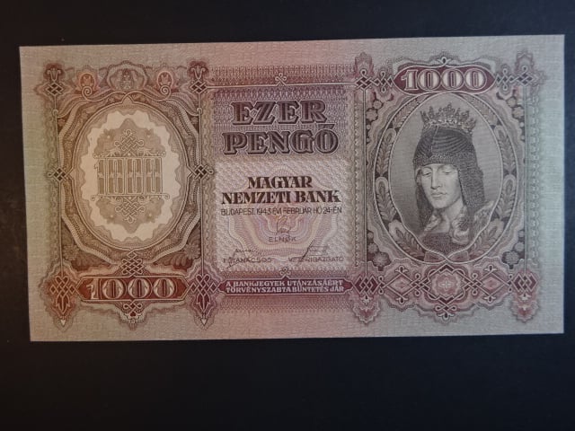 Maďarsko, 1000 Pengö 1943 série F 058, Ba. H12