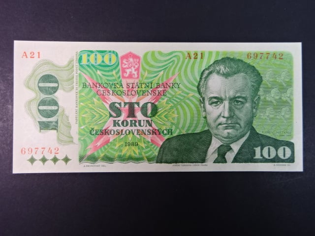100 Kčs 1989 série A 21