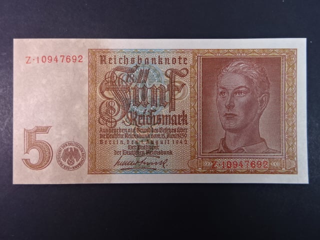 Německo, 5 Rtm 1942 série Z, 8-mi místný číslovač, Ba. D1b