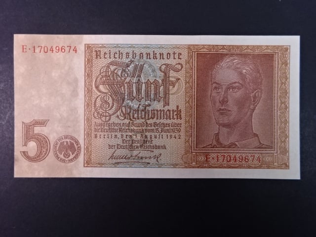 Německo, 5 Rtm 1942 série E, 8-mi místný číslovač, Ba. D1b