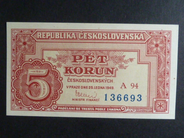 5 Kčs 1949 série A 94