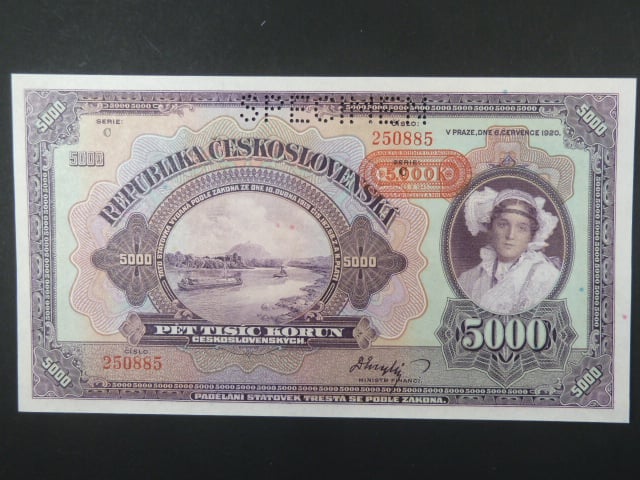 5000 K 1920/1943 série C nevydaná, perf. SPECIMEN