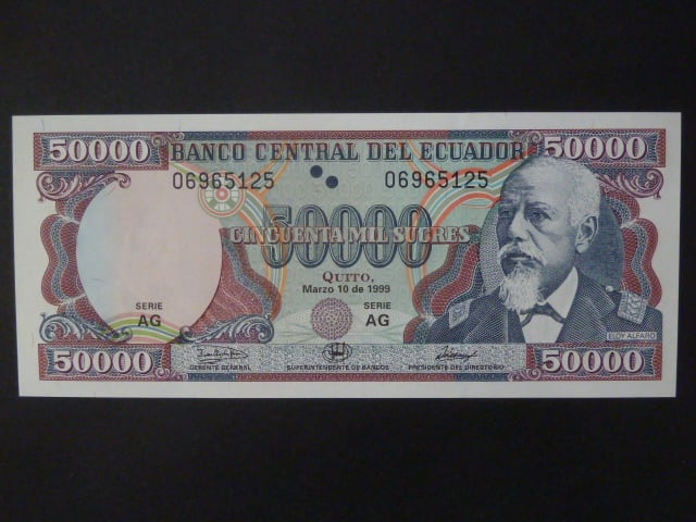 EKVÁDOR, 50000 Sucres 1999, Pi. 130c