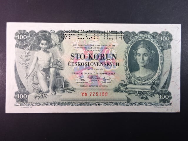 100 Kč 1931 série Yb, II.vydání, perf. SPECIMEN
