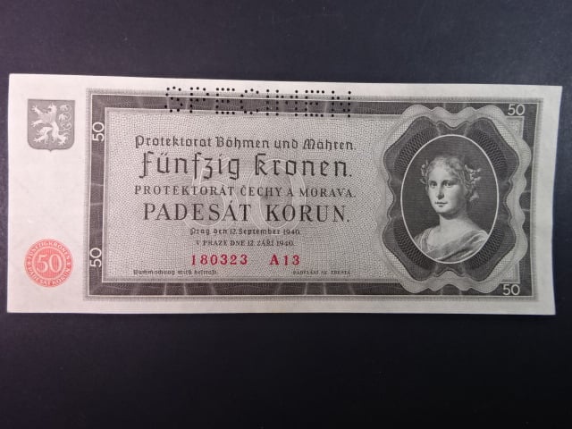 50 K 1940 série A 13, perforace SPECIMEN