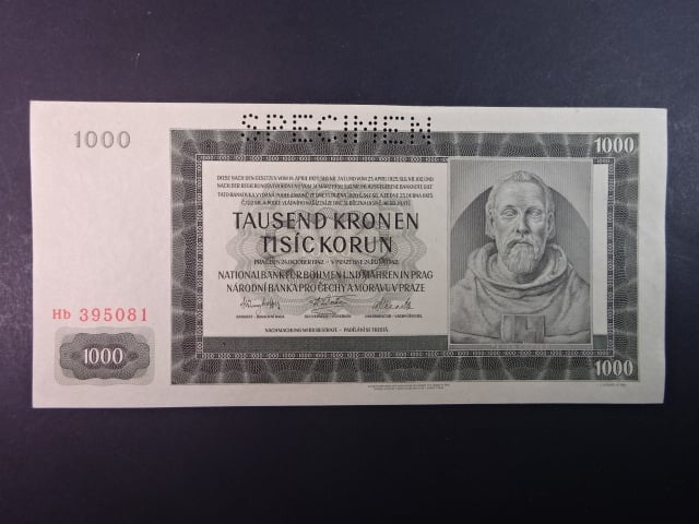 1000 K 1942 série Hb, II. vydání, perf. SPECIMEN