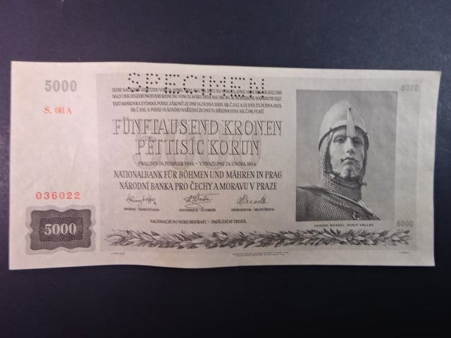 5000 K 1944 série 08 A, perf. SPECIMEN