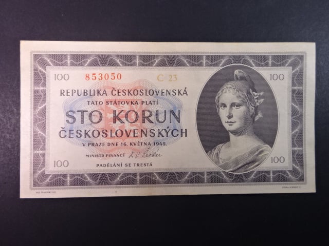 100 Kčs 1945 série C 23