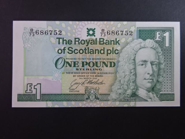 The Royal Bank of Scotland plc, 1 Pound 1992, BNB. B489e, Pi. 357