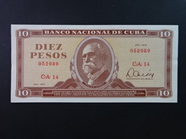 KUBA, 10 Pesos 1978, BNB. B826f, Pi. 104