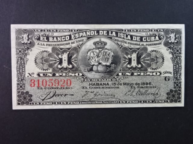 KUBA, 1 Peso 1896, BNB. B305a, Pi. 47