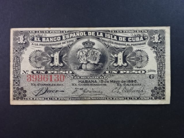 KUBA, 1 Peso 1896, BNB. B305a, Pi. 47