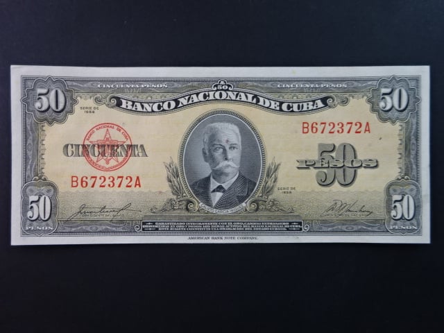 KUBA, 50 Pesos 1958, BNB. B805b, Pi. 81
