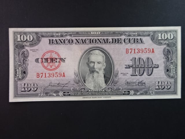 KUBA, 100 Pesos 1954, BNB. B806b, Pi. 82