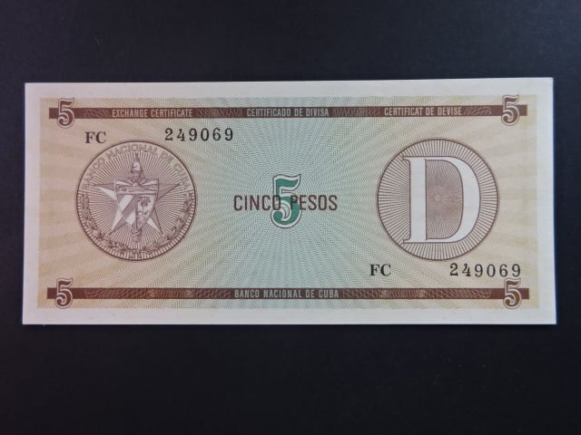 KUBA, 5 Pesos 1991, BNB. BFX833a, Pi. PFX34