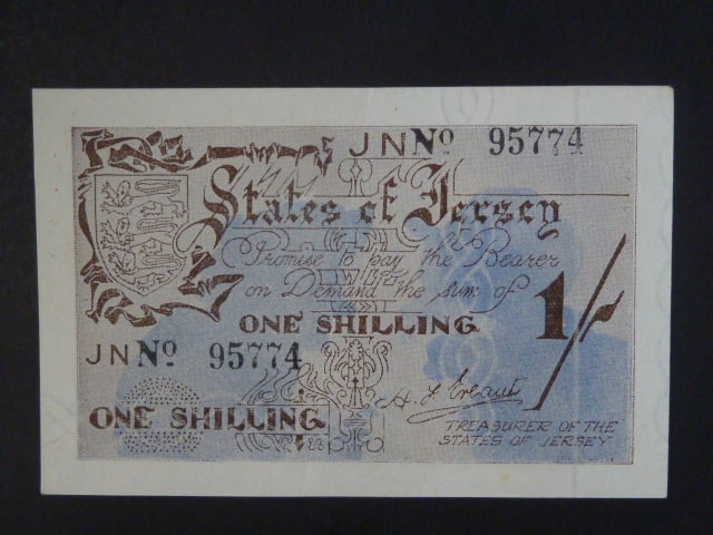 německá okupace, 1 Shillings 1942, BNB. B103a, Pi. 2