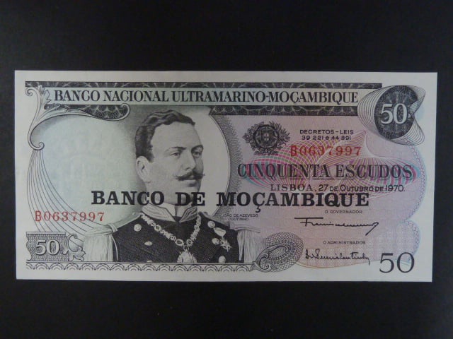 MOZAMBIK, 50 Escudos 1970, BNB. B201a, Pi. 116