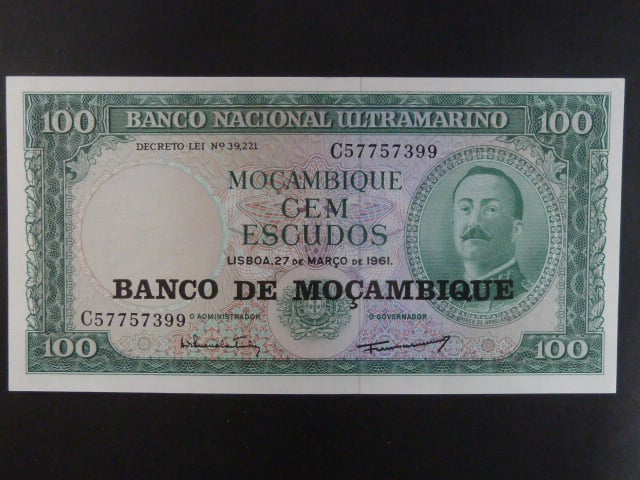 MOZAMBIK, 100 Escudos 1961, BNB. B202a, Pi. 117