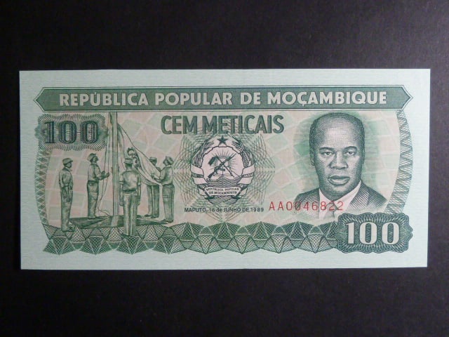 MOZAMBIK, 100 Meticais 1989, BNB. B215d, Pi. 130