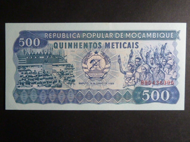 MOZAMBIK, 500 Meticais 1989, BNB. B216c, Pi. 131