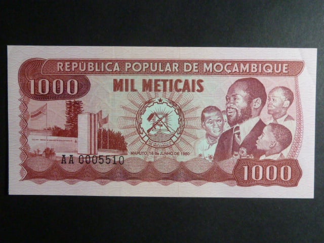 MOZAMBIK, 1000 Meticais 1980, BNB. B213a, Pi. 128